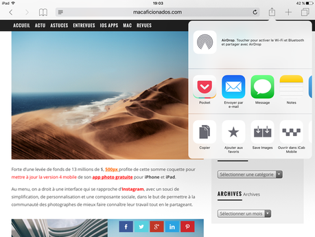 Astuce iOS 9: réorganiser le menu d’actions