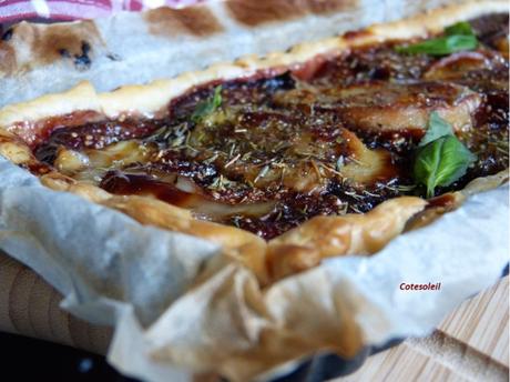 Tarte fine aux figues fraîches et crottin de chèvre