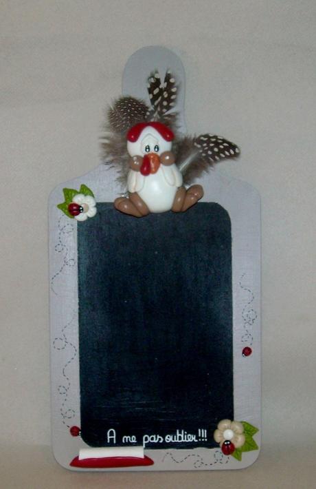  mémo avec p'tite poule en porcelaine froide