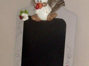  mémo avec p'tite poule en porcelaine froide