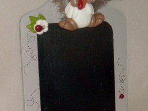  mémo avec p'tite poule en porcelaine froide