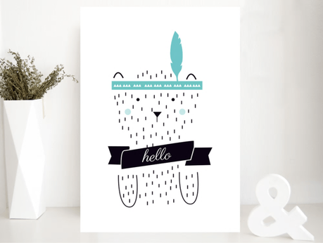 poster hello ours 18€ green and paper