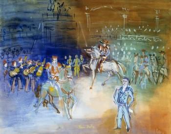 Le Cirque. Jean Dufy (1888-1964). Gouache on paper. 45.7 x 55.9cm