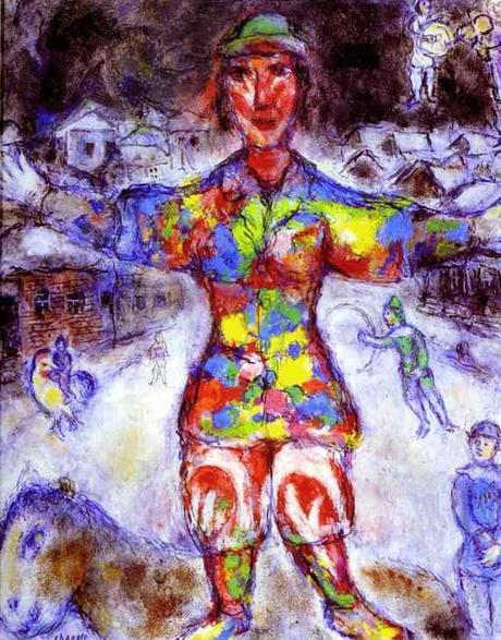 Chagall Le clown multicolore