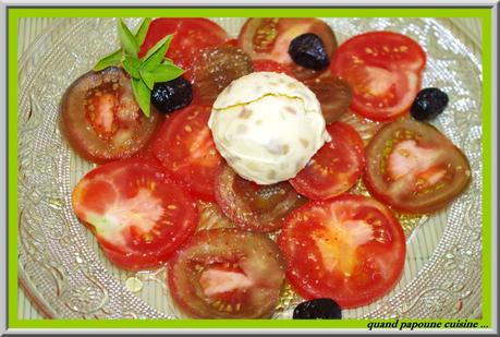 crème glacée à l'huile d'olive et carpaccio de tomates-17
