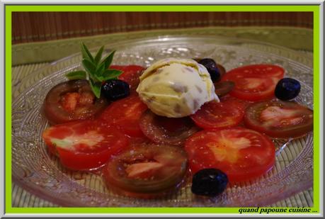 crème glacée à l'huile d'olive et carpaccio de tomates-18