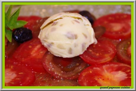 crème glacée à l'huile d'olive et carpaccio de tomates-21