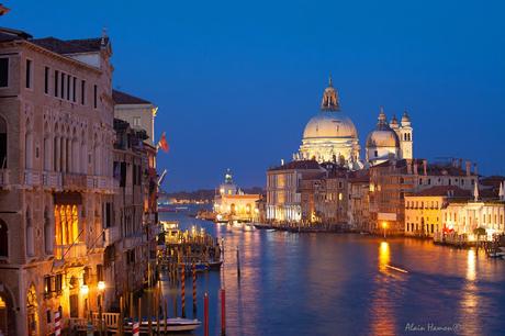 photos du Grand Canal de Venise en début de soirée