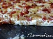 Flammekueche (tarte flammée flambée chèvre frais pour intolérants lactose,