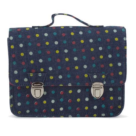 Les cartables qui cartonnent… Miniseri Bags Small denim polka dot satchel