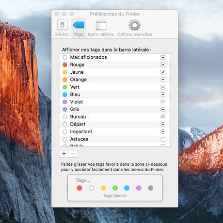 Astuce OS X El Capitan: bien gérer les tags