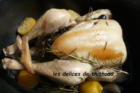 poulet rôti aux citrons confits et olives