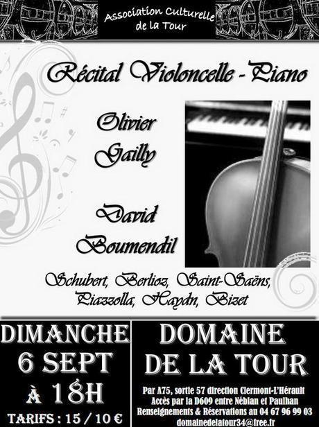 Vernissage et Duo violoncelle et piano au Domaine de LA TOUR – Nébian