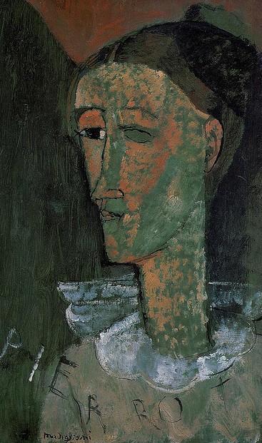 Modigliani Autoportrait en PIerrot