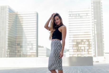 blog mode lifestyle jupe crayon crop top look sexy chic