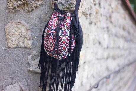 sac franges daim