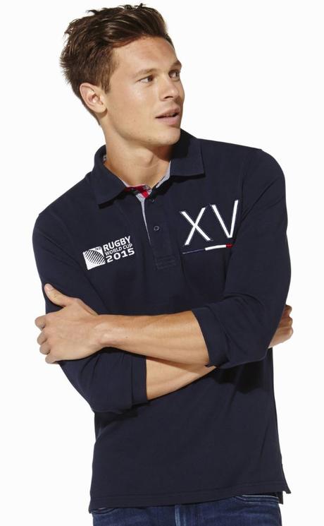 Polo coton manches longues Celio - Coupe du Monde de Rugby 2015 - Equipe du XV de France Polo coton manches longues Celio - Coupe du Monde de Rugby 2015 - Equipe du XV de France
