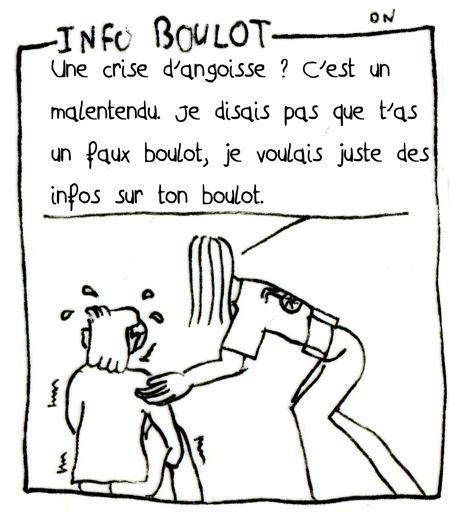 INFO BOULOT, strip de Zéda sur UN FAUX BOULOT de LE CIL VERT