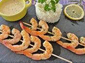 Brochettes gambas persillade sauce pastis