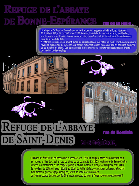 ♥♥ Mons et ses nombreux refuges d' abbayes ,abbeys 's  shelters, toevlucht van  abdij  , Hainaut Be
