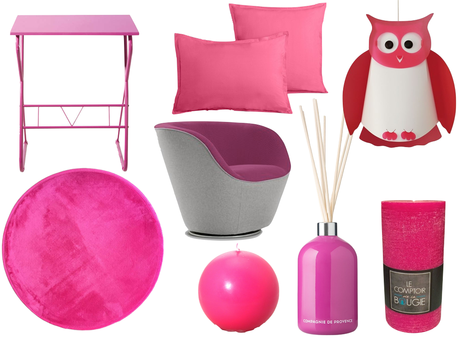 enfant Deco rose bonbon tapis bureau bougie suspension.