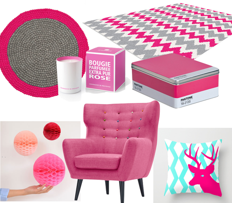 Shopping deco accessoire rose.