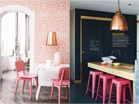 Déco rose bonbon et cuivre.