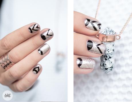 Graphic nails with NCLA Nail lacquers Autumn nail design