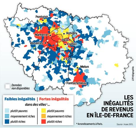 Les inégalités se concentrent au cœur de la région Ile-de-France