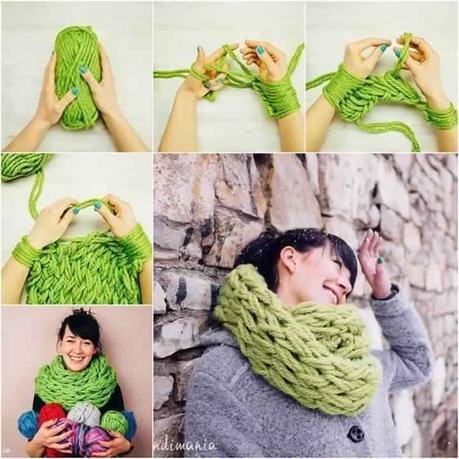 Voici comment tricoter une écharpe avec vos doigts | À Découvrir