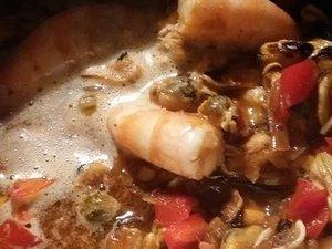 Nouilles de riz aux gambas et moules Cliquer sur les photos pour les agrandir