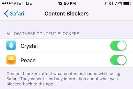 iOS 9 et les bloqueurs de pub: Peace repose en paix