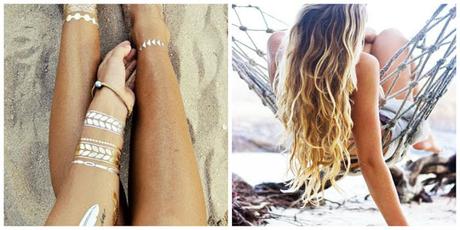 chloeschlothes - Gold tattoo & beach wavy hair