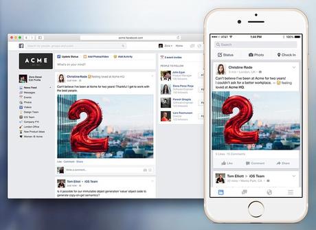 Facebook at Work : le nouveau réseau social des entreprises arrivera d’ici la fin 2015