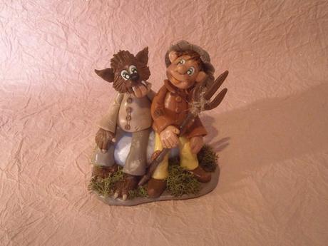 Le Loup Garou et villageois de Thiercelieux en porcelaine froide