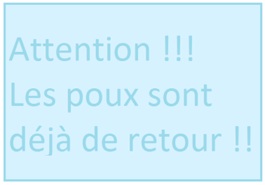 Les poux sont parmi nous !