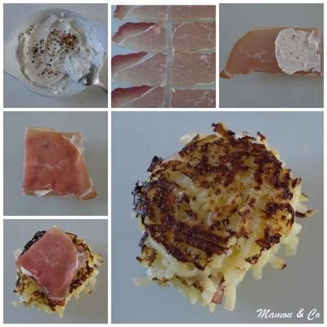 Croque-röstis au chèvre frais et jambon fumé