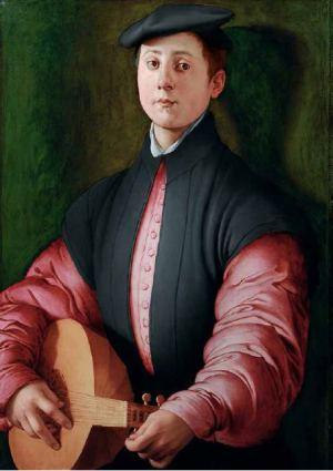 Jacopo Pontormo, Portrait d’un joueur de luth, Vers 1529 – 1530, Huile sur bois, 81,2 x 57,7 x 4 cm, Collection Particulière © Eckart Lingenauber