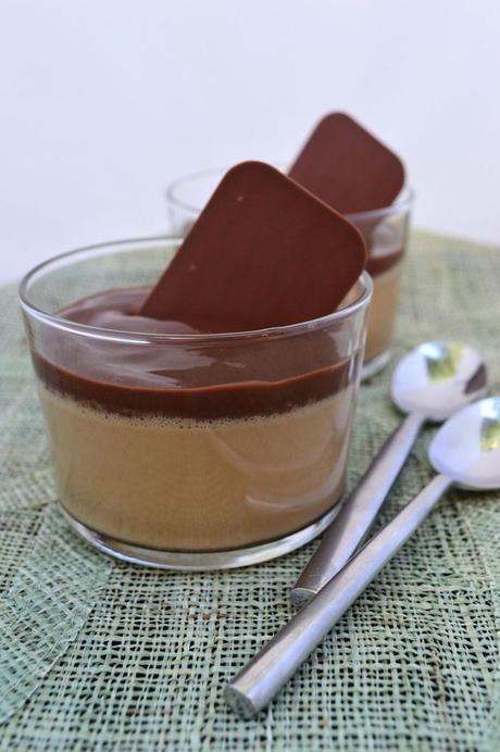 Panna-cotta au café et crème chocolat