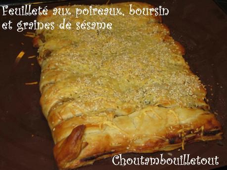 feuilleté poireaux boursin sésame
