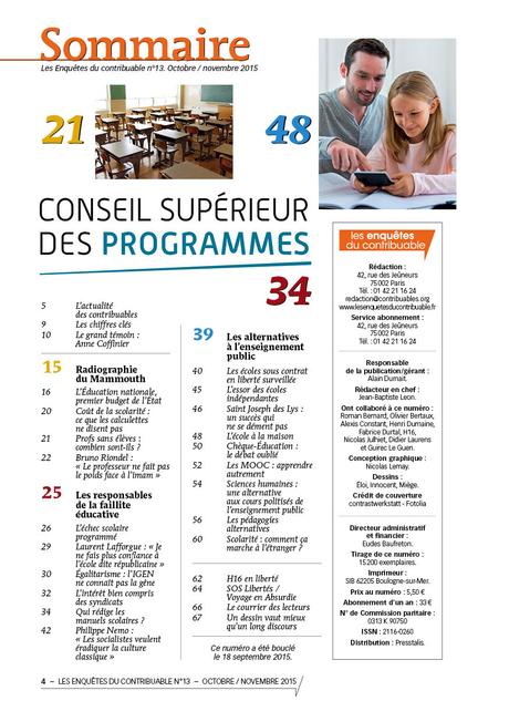 sommaire Enquêtes du contribuable éducation nationale