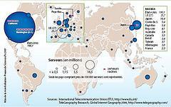 Carte mondiale des serveurs web