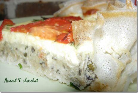 cheese cake à la purée d'aubergine ,pignon, chèvre et coulis de miel au basilic (1)