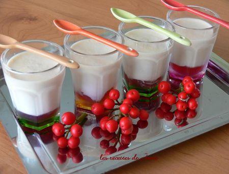 panna cotta au sirop d'érable sur lit de cranberry