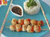 Brochettes St-Jacques sauce asiatique