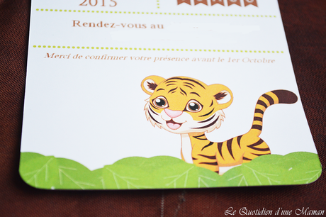 invitation anniversaire tigre