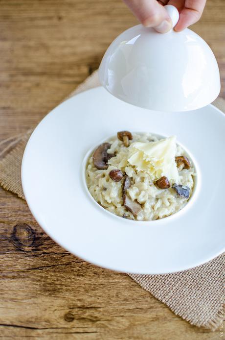 Risotto à la tête de moine et huile de truffe