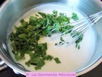 Germes de soja en omelette aromatisée et sauce aux orties (Végétarien)