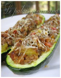 Courgettes farcies au boeuf et à la saucisses italiennes