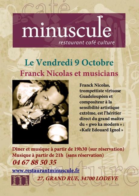 Lodève : Franck Nicolas et musicians le 9 octobre au Minuscule
